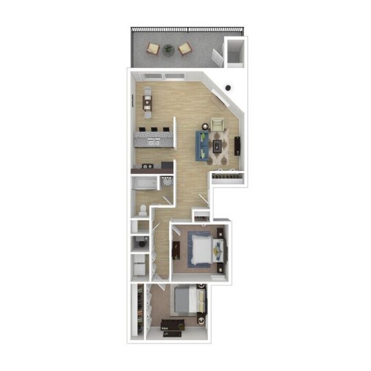 Lakeside Village Floor Plan The Bonelli 2 Bed 1 Bath 1038 sqft