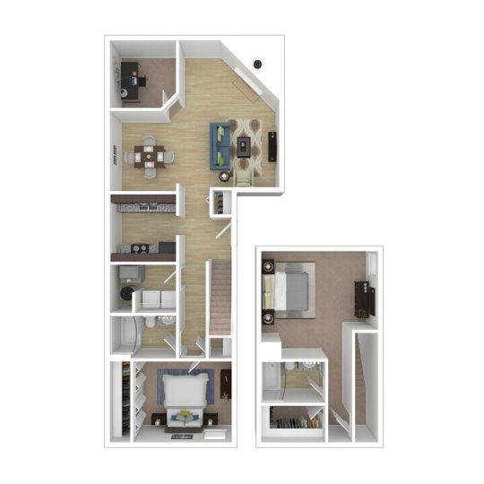 Lakeside Village Floor Plan The Bolton 2 Bed 2 Bath 1291 sqft