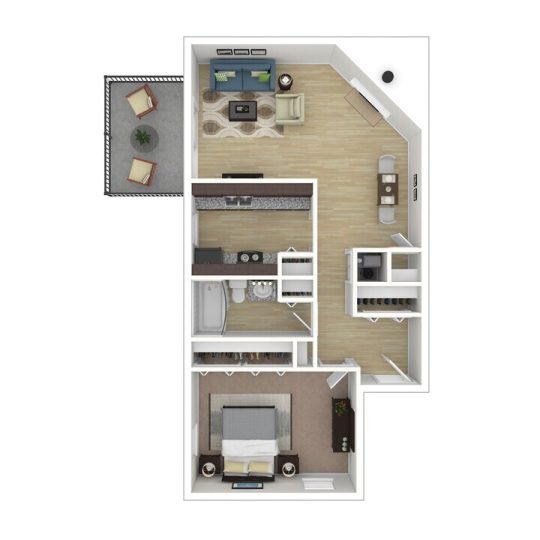 Lakeside Village Floor Plan The Ayers 1 Bed 1 Bath 870 sqft